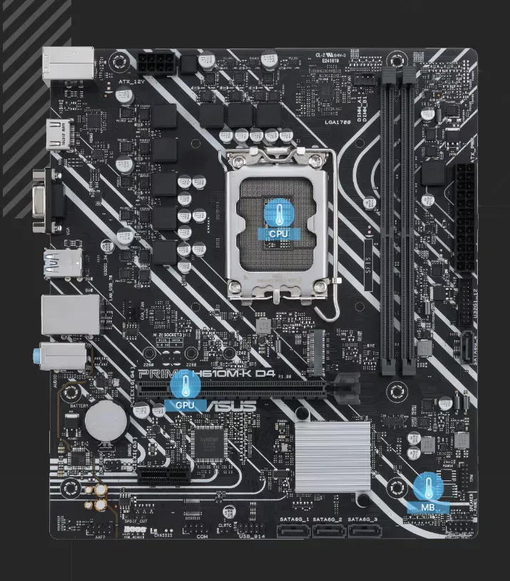 Asus Prime H610M-K-D4 Multiple Temperature Sources