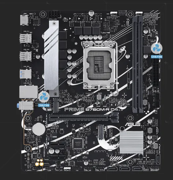 Asus Prime B760M-R D4  4-Pin PWM/DC Fan