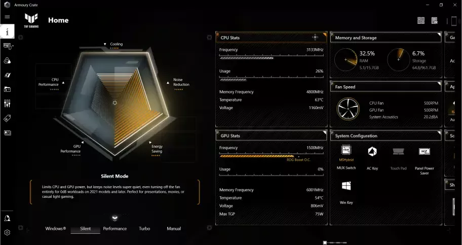 Armoury Crate software