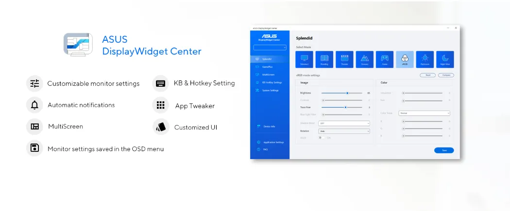 أسوس شاشة pc