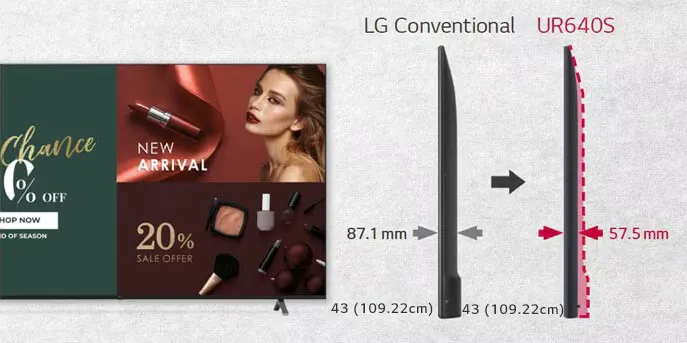 LG 43UR640S Improved Design with Slim Depth