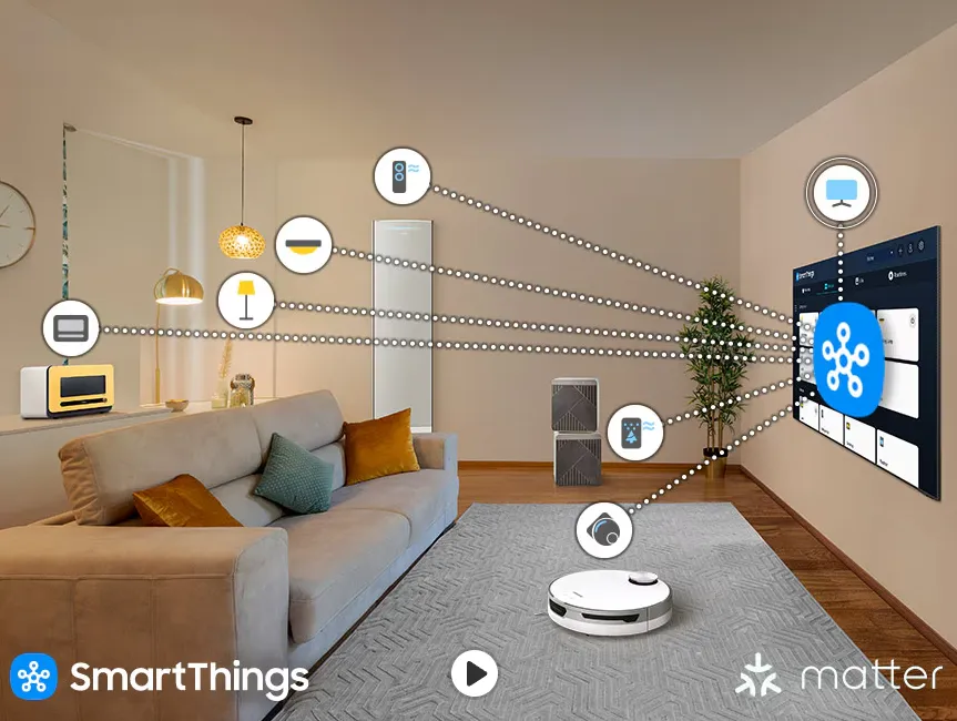 سامسونج 85Q60D ‎  مركز SmartThings المضمن