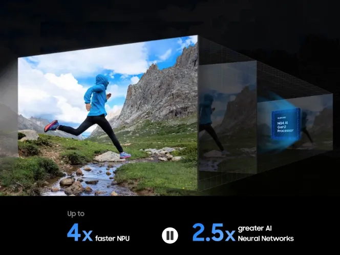 Samsung S95D 4K AI Upscaling powered by the NQ4 AI Gen2 Processor