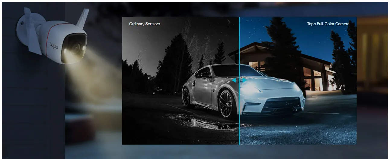 TP-Link Tapo C320WS  The Vivid Full-Color Sight at Dark Night