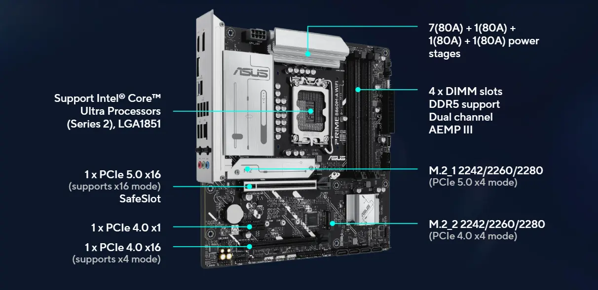 أسوس برايم B860M-A واي فاي أسوس برايم B860M-A واي فاي