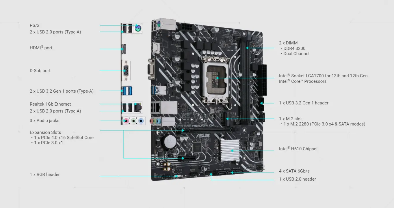 Asus Prime H610M-K D4