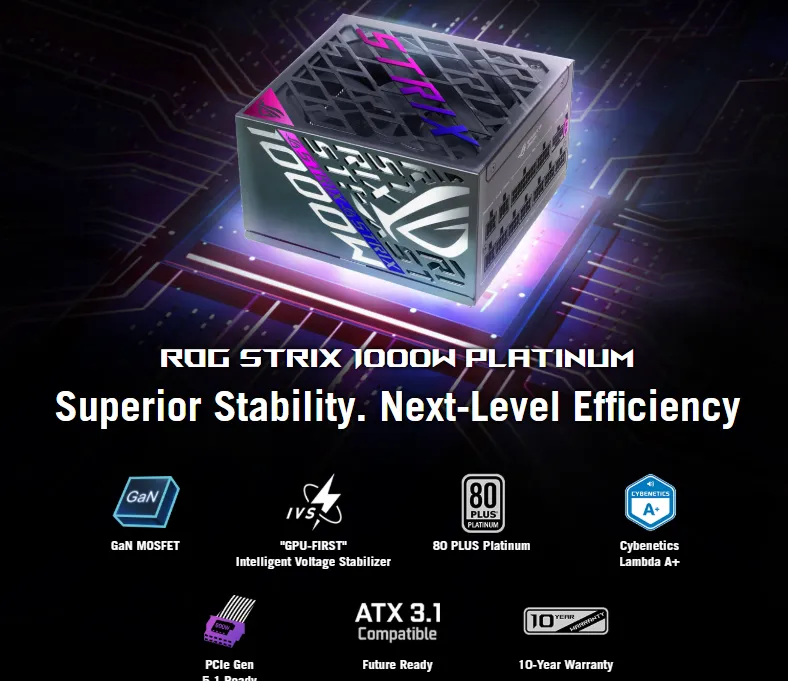 أسوس ROG STRIX 1000W بلاتينيوم