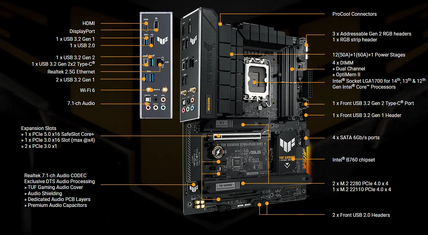 اسوس تاف جيمنج B760-بلس واي فاي اسوس تاف جيمنج B760-بلس واي فاي