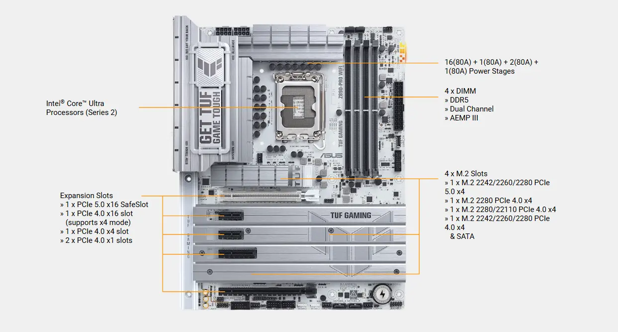 مازر بورد اسوس تاف جيمنج Z890-برو واي فاي