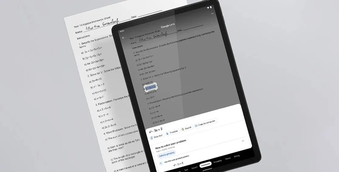 Lenovo Tab K11 ابحث عما تراه باستخدام Google Lens