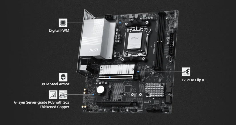 MSI PRO B850M-G Motherboard