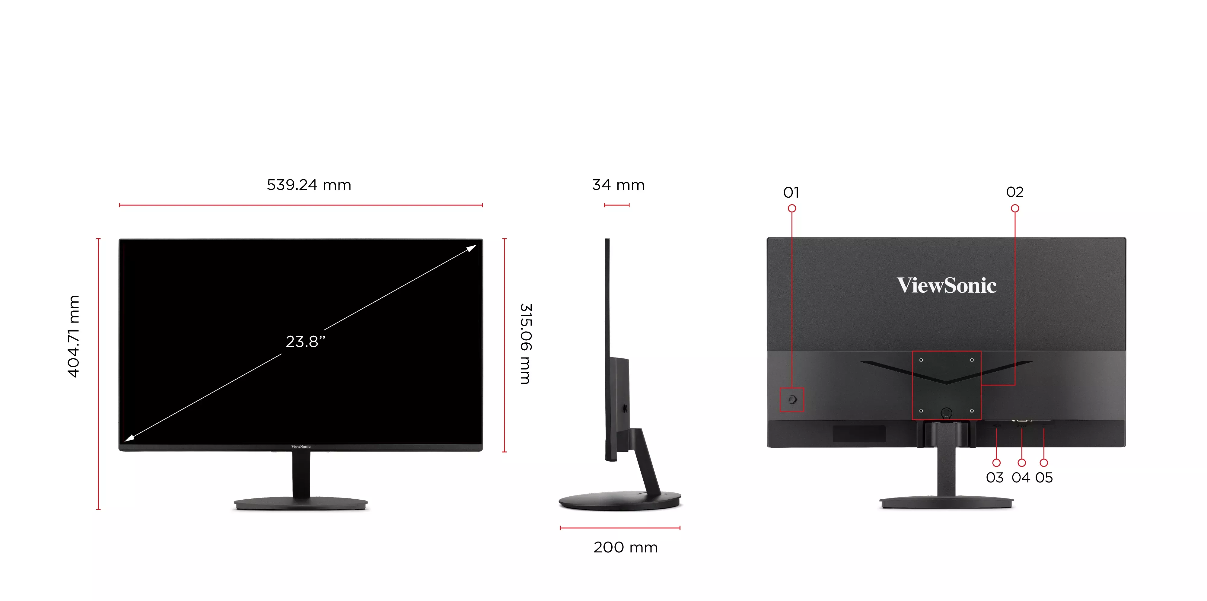 شاشة فيوسونيك VA24E1-H