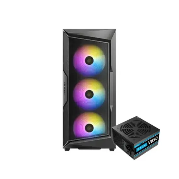 Antec AX61 Elite 4Fan ARGB + Antec Atom V650 PSU